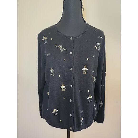 Talbots Sweaters - Talbots Petites Medium Women's Cardigan Sweater With Angels